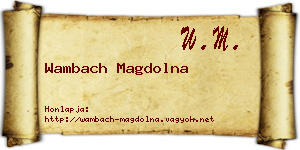 Wambach Magdolna névjegykártya